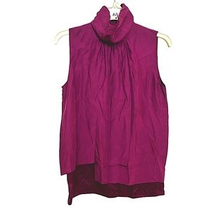 Lafayette 148 silk sleeveless turtleneck blouse size 2